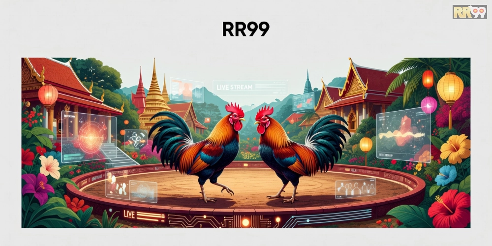 Hình minh họa khái niệm đá gà quốc tế rr99 với các yếu tố truyền thống và hiện đại.