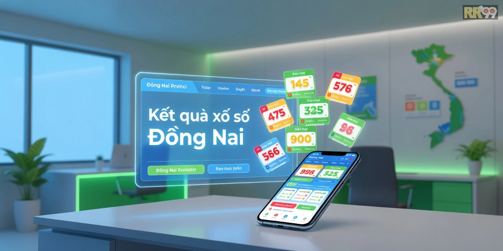 Minh họa khái niệm xổ số đồng nai rr99 với giao diện trực tuyến hiện đại