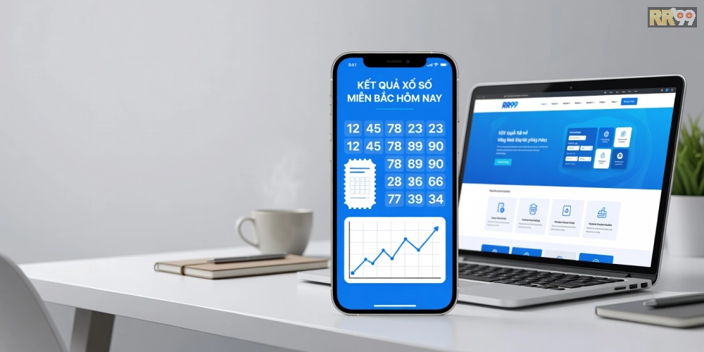 Minh họa khái niệm xổ số miền Bắc trên nền tảng RR99 với giao diện hiện đại