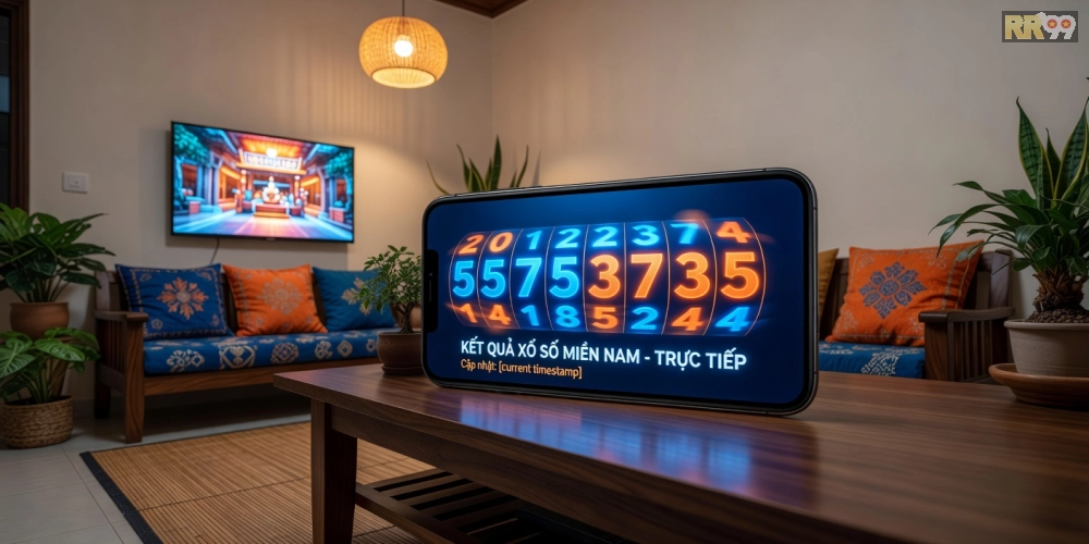Hình ảnh hiển thị kết quả xổ số miền Nam realtime trên nền tảng