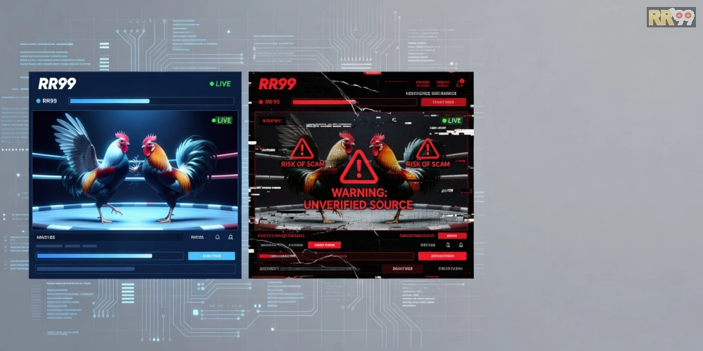 Hình ảnh cảnh báo rủi ro khi chọn nền tảng xem đá gà trực tuyến không uy tín.